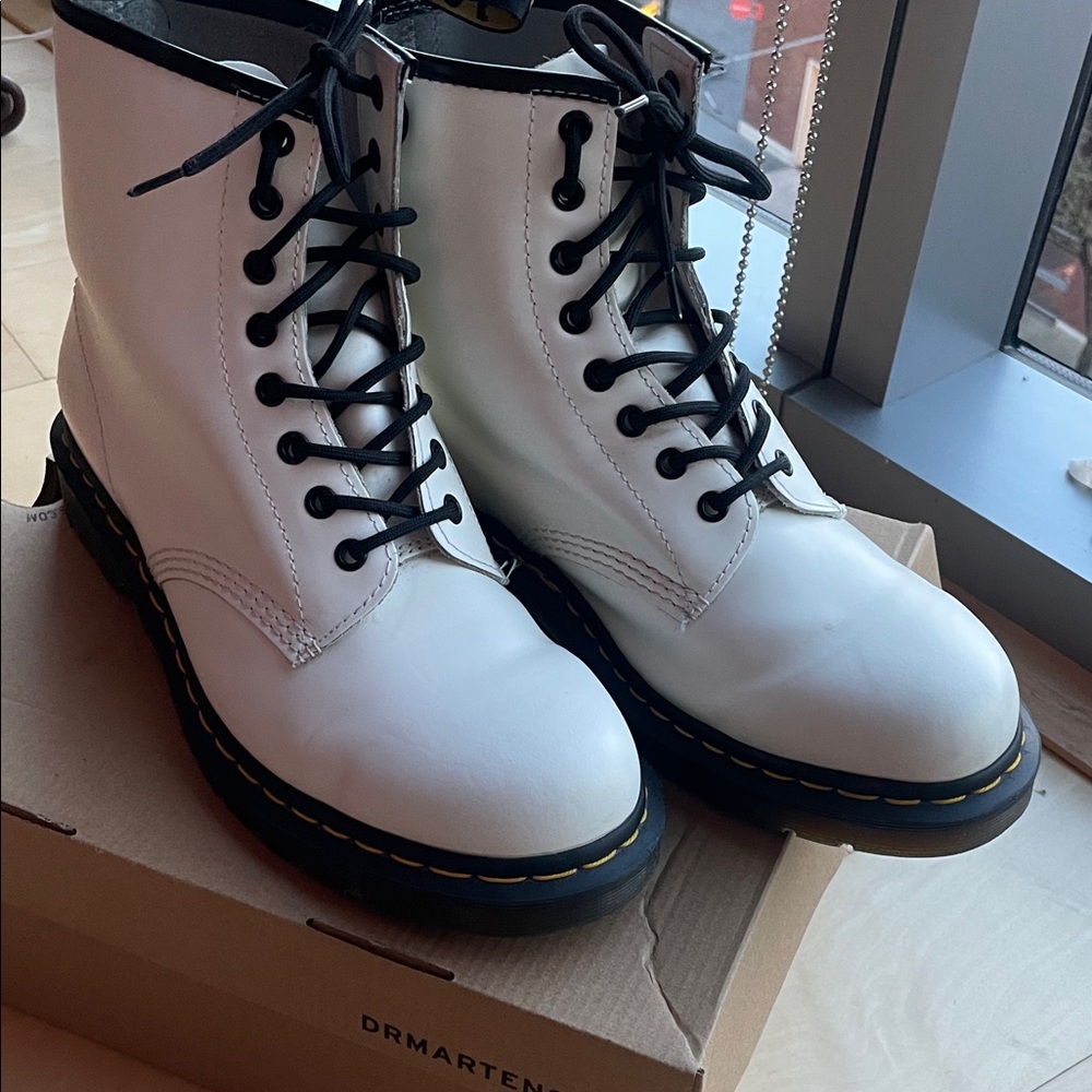Dr. Martens Women's White Combat Boots